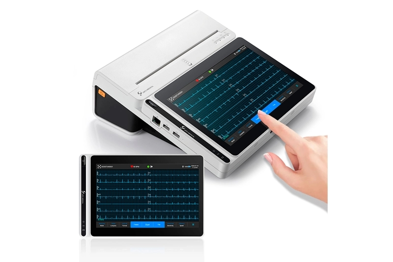 Grade 18 Leads Smart Portable ECG Monitor T180 with Printer AI Analysis Diagnosis Tablet Touch Screen