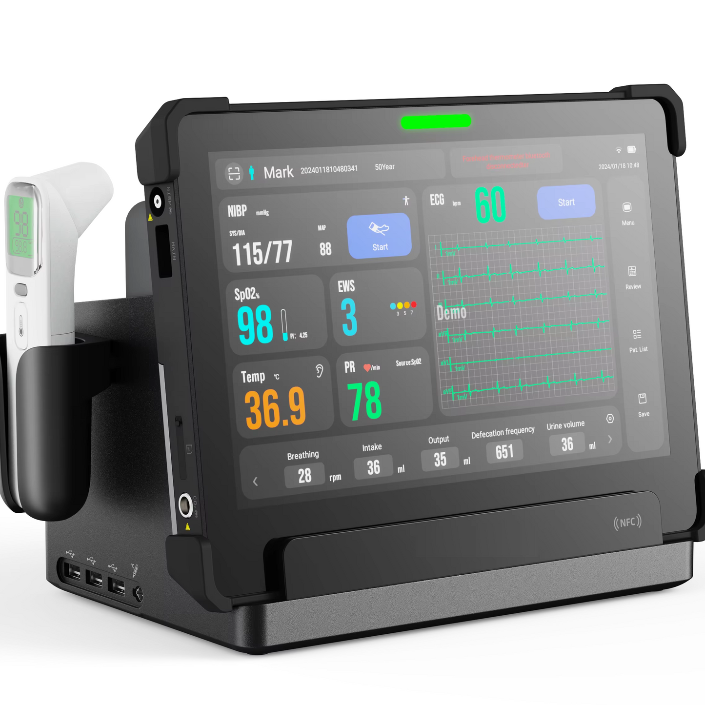Standard Multi-Parameters Portable Vital Sians Monitor Medical Telemedicine Equipment