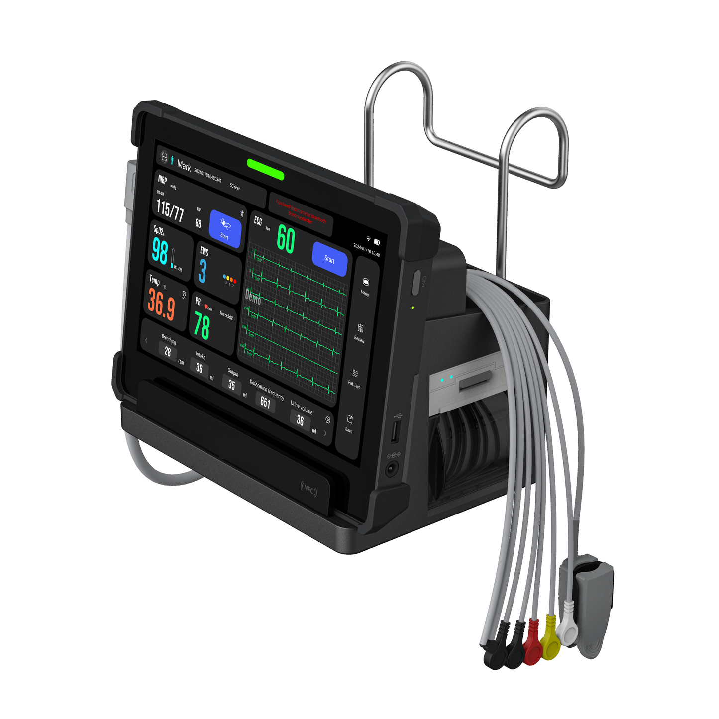 Standard Multi-Parameters Portable Vital Sians Monitor Medical Telemedicine Equipment
