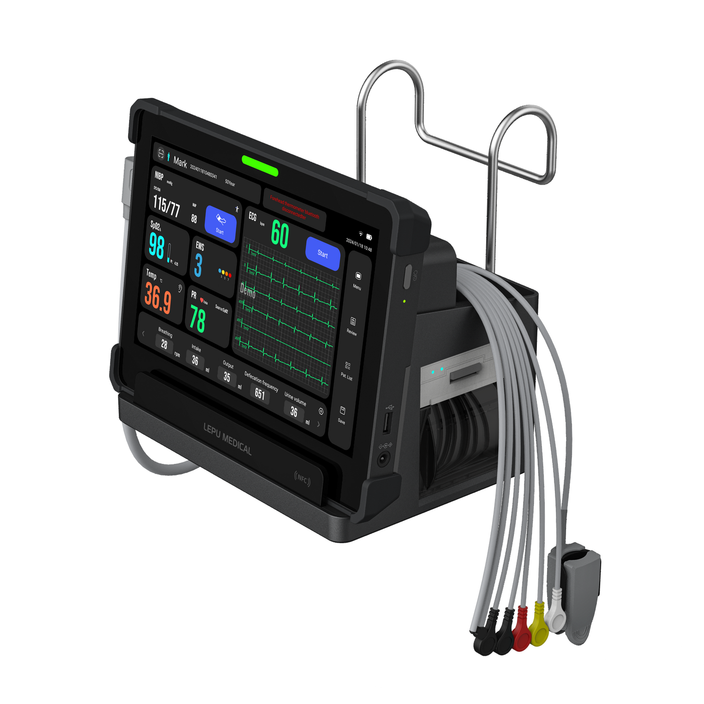 AI Remote Monitoring Device Multi Parameter Telemedicine Vital Signs Monitor