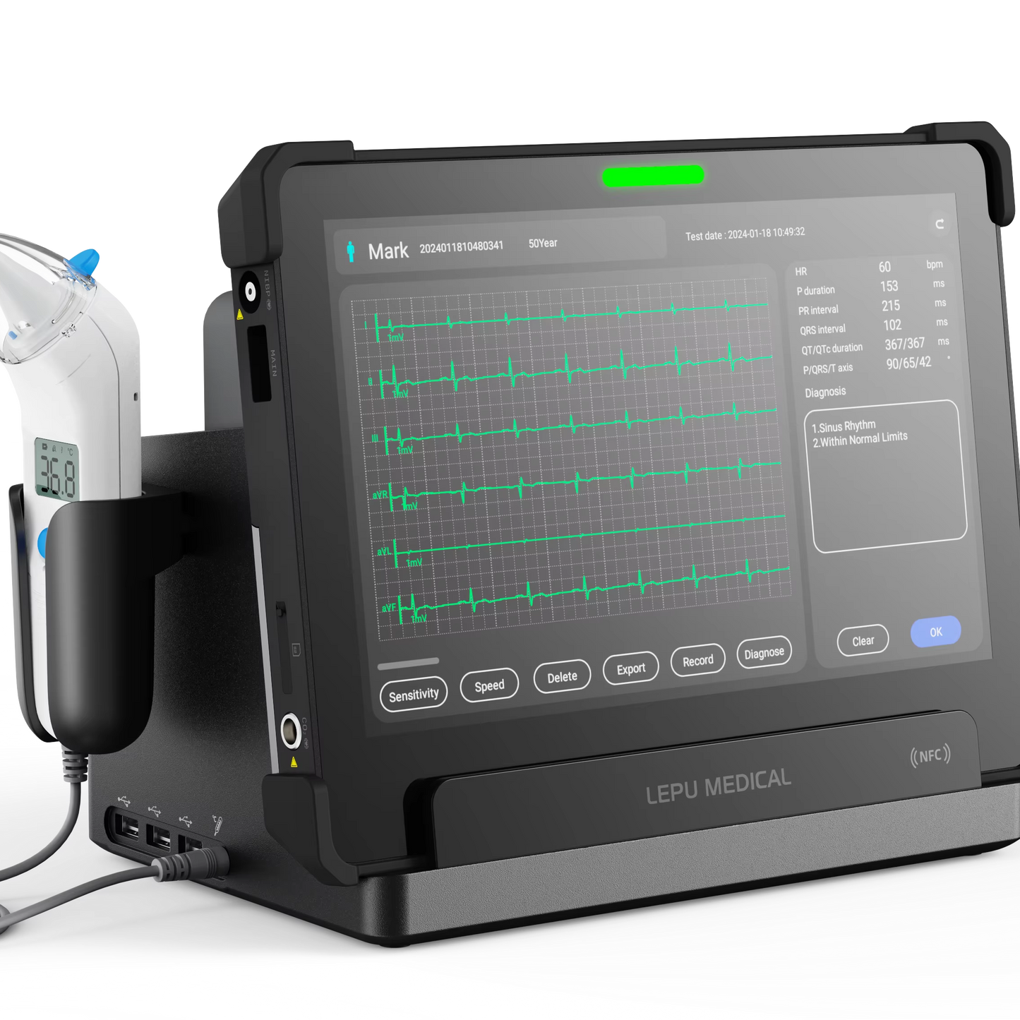 AI Remote Monitoring Device Multi Parameter Telemedicine Vital Signs Monitor