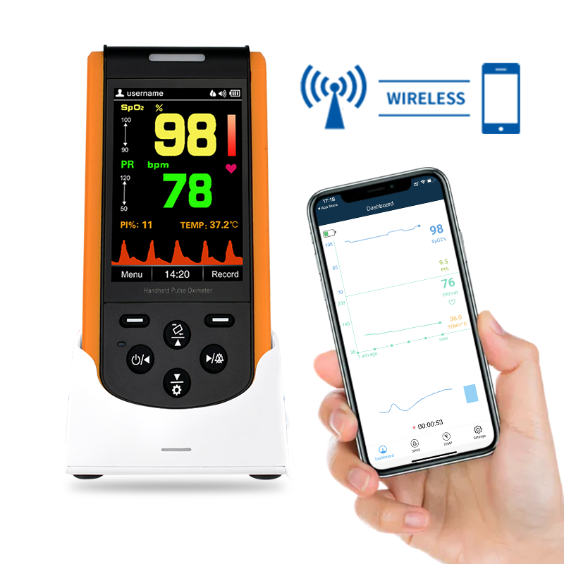 Digital Portable Rechargeable Handheld Pulse Oximeter SP-20 for Infant Kid Adult Android iPhone with Wireless Bluetooth Connection