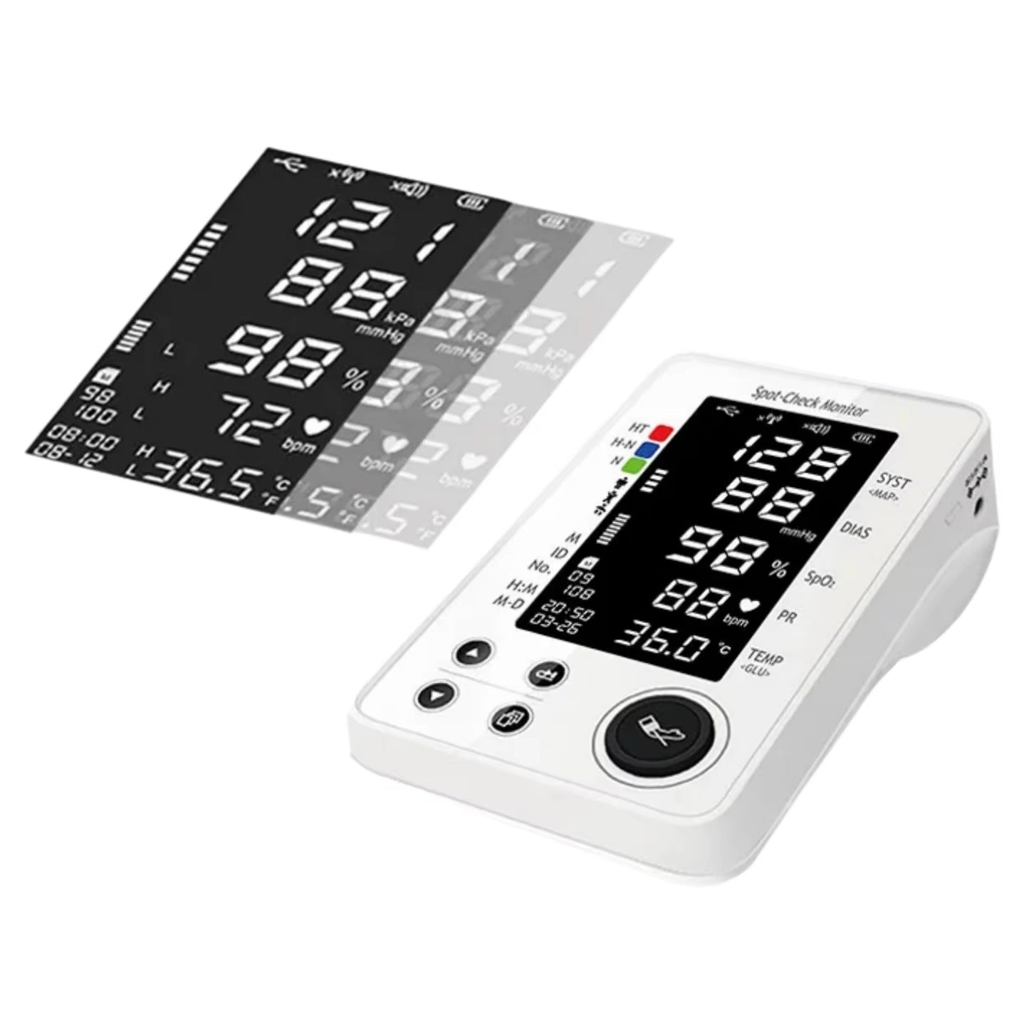 Bluetooth Remote Medical Monitoring Equipment Blood Pressure Monitor Portable Spo2