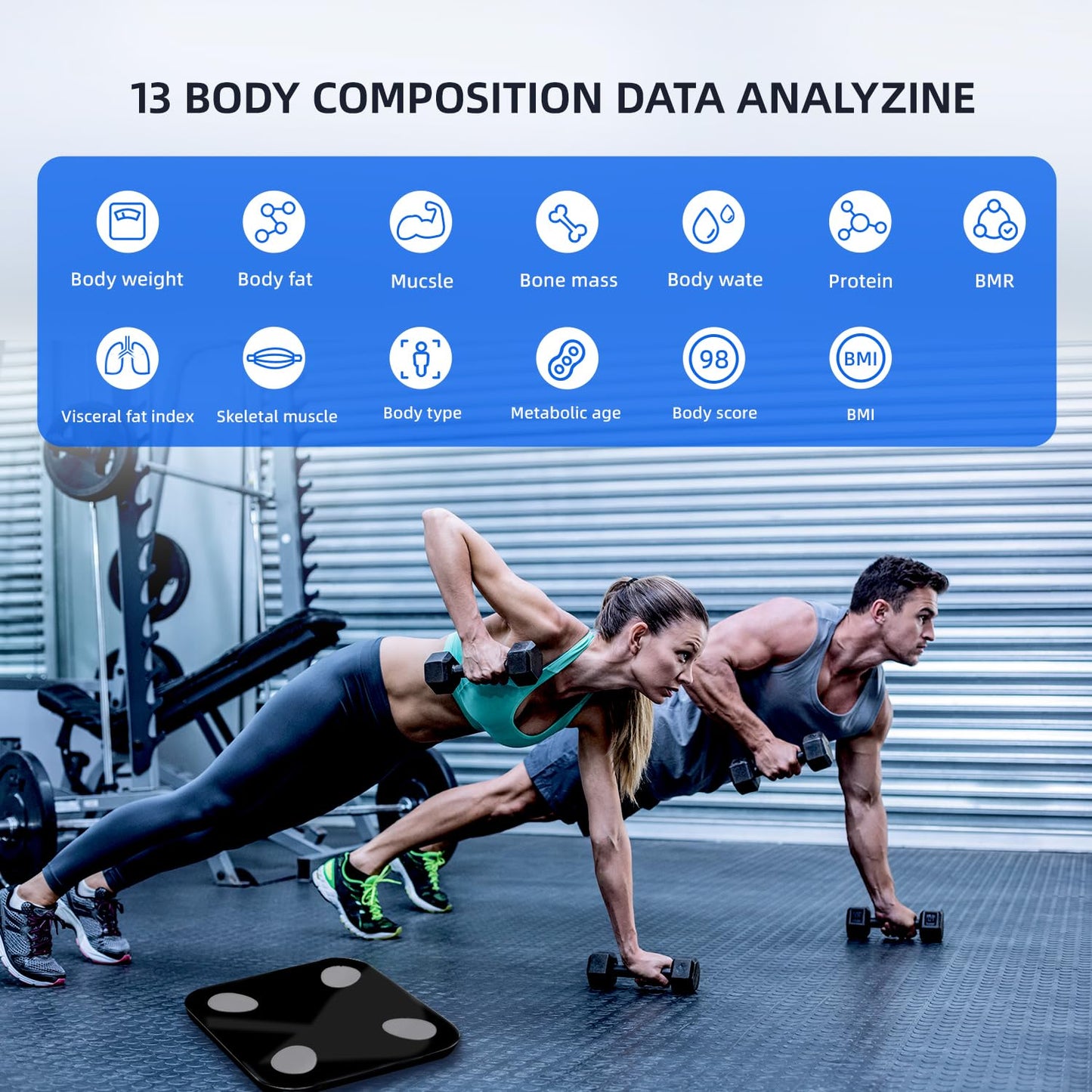 Digital BMI Weight Balance Scales FSA HSA Eligible Heavy Duty Measuring Scale for People Accurate Bluetooth Weighing Scale Electronic Weigh Scales, Black