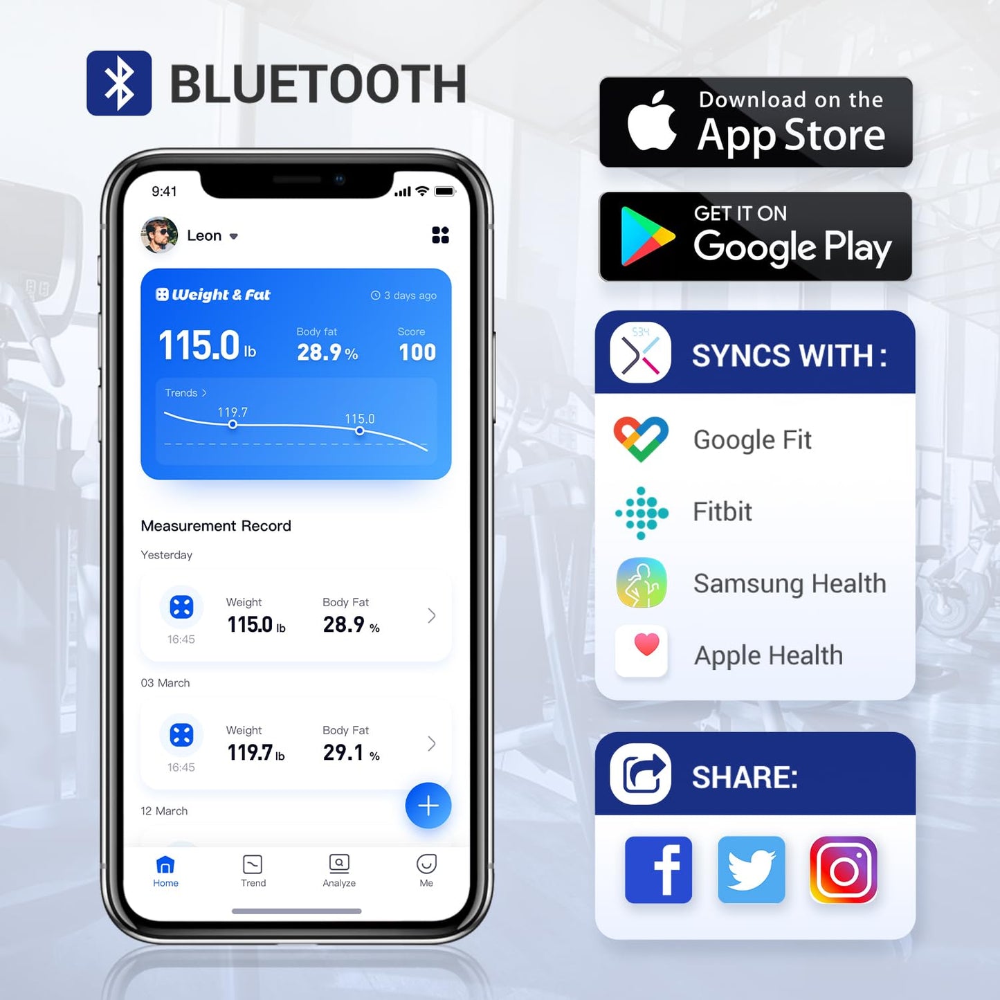 Digital BMI Weight Balance Scales FSA HSA Eligible Heavy Duty Measuring Scale for People Accurate Bluetooth Weighing Scale Electronic Weigh Scales, Black