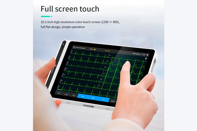 Grade 18 Leads Smart Portable ECG Monitor T180 with Printer AI Analysis Diagnosis Tablet Touch Screen