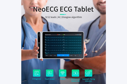 Tablet ECG Machine S120 Smart Portable 12-Lead Cardiac Monitor with Bluetooth Printer Artificial Intelligence Analysis Diagnosis and Touch Screen