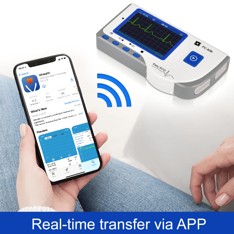 Portable EKG Machine Handheld Heart Rate Monitor ECG Sensor PC-80B