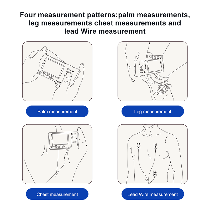 Portable EKG Machine Handheld Heart Rate Monitor ECG Sensor PC-80B