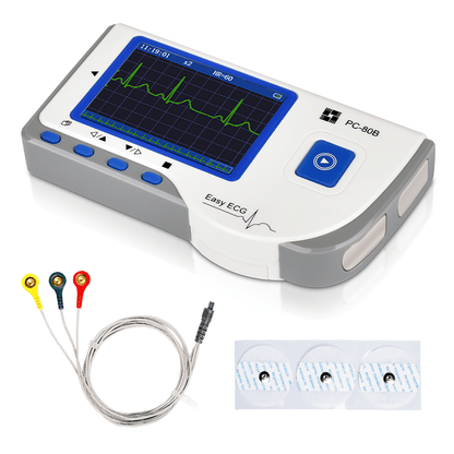 Portable EKG Machine Handheld Heart Rate Monitor ECG Sensor PC-80B