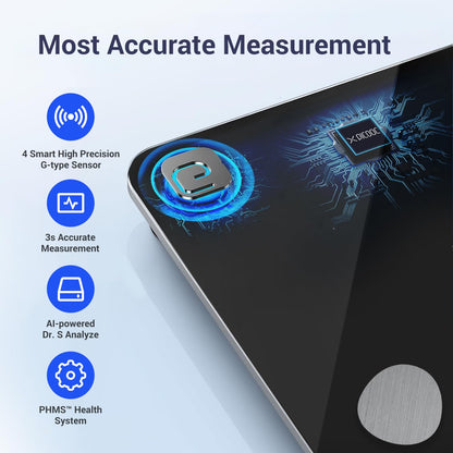 Digital BMI Weight Balance Scales FSA HSA Eligible Heavy Duty Measuring Scale for People Accurate Bluetooth Weighing Scale Electronic Weigh Scales, Black